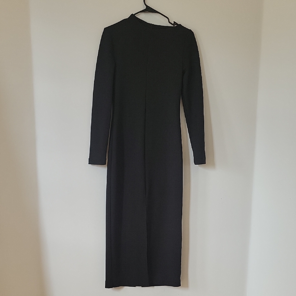 Zara Classic Black Long Sleeve Dress, Size Medium